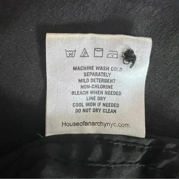 House of Anarchy Stretch Fit Button Up Shirt Black Size M - Picture 5 of 5